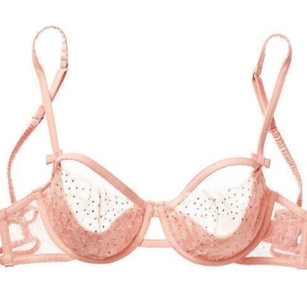 Victorias secret lace mesh bedazzled bralette